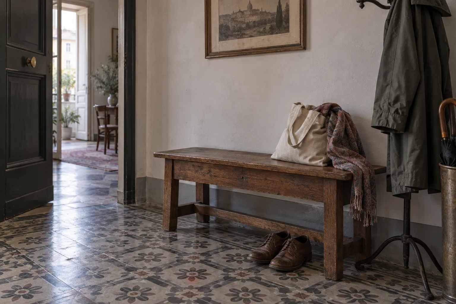 Panca Ingresso in castagno